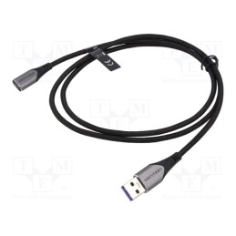 1 pcs x VENTION - CQTHF - Cable, magnetic,USB 2.0, USB A plug, nickel plated, 1m, black