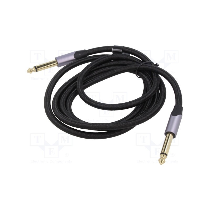 1 pcs x VENTION - BAUHG - Cable, Jack 3.5mm 3pin plug,Jack 6,3mm 3pin plug, 1.5m, black