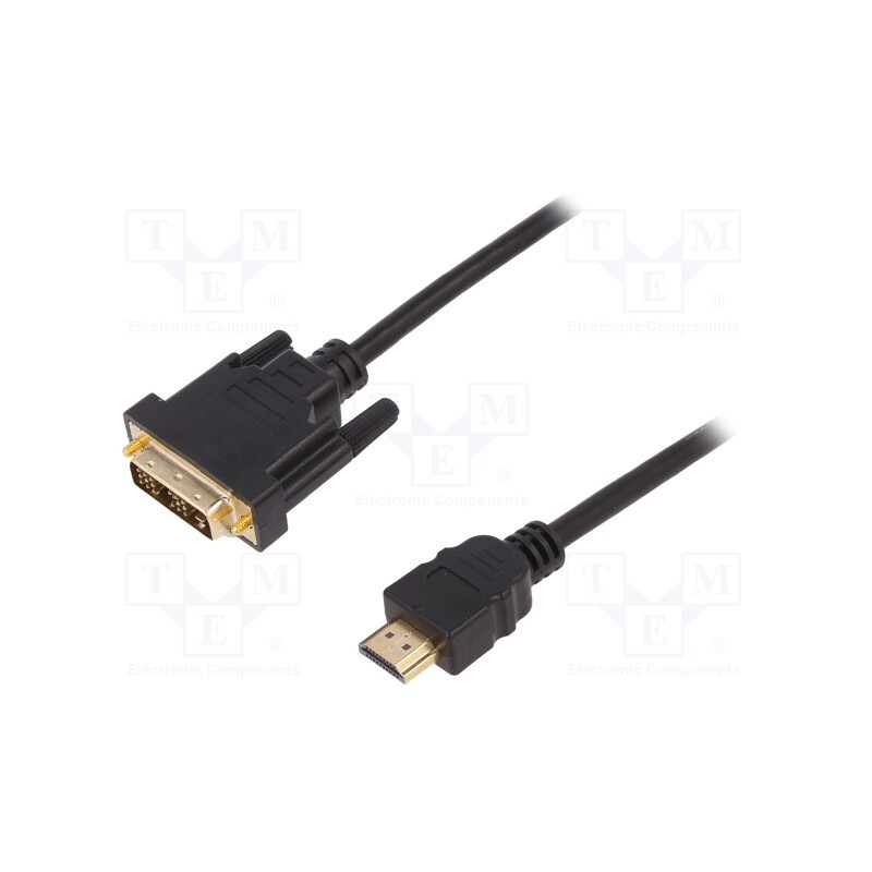 1 pcs x DIGITUS - AK-330300-030-S - Cable, HDMI 1.4, DVI-D (18+1) plug,HDMI plug, 3m, black, 30AWG