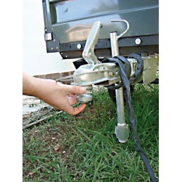 Trailer hitch lock, security for camping construction lamp