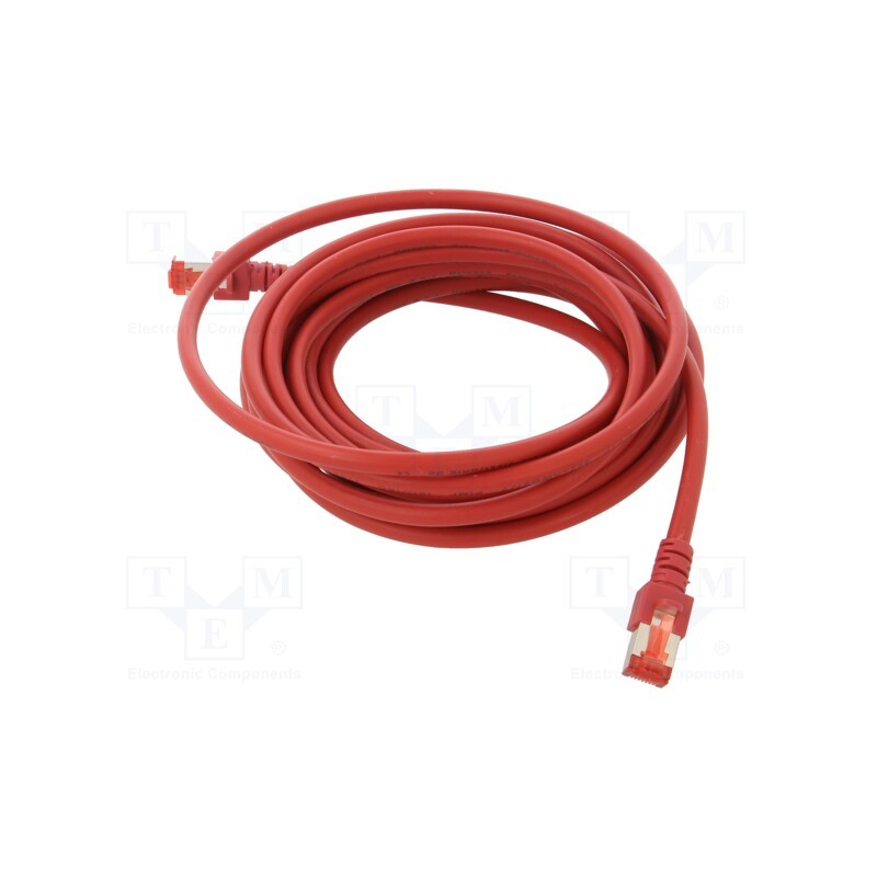 1 pcs x HELUKABEL - 802995 - Patch cord, S/FTP, 6, stranded, Cu, LSZH, red, 5m, 27AWG