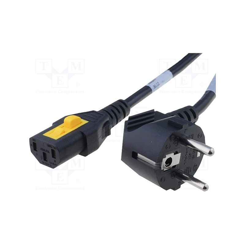 1 pcs x SCHURTER - 6051.2154 - Cable, 3x1mm2, CEE 7/7 (E/F) plug angled,IEC C13 female, PVC, 5m