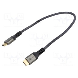 1 pcs x Goobay - 64999 - Cable, HDMI 2.1, HDMI plug,both sides, PVC, textile, Len: 0.5m