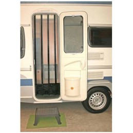 Mosquito net curtain for the door of a camper trailer