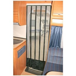 Mosquito net curtain for the door of a camper trailer