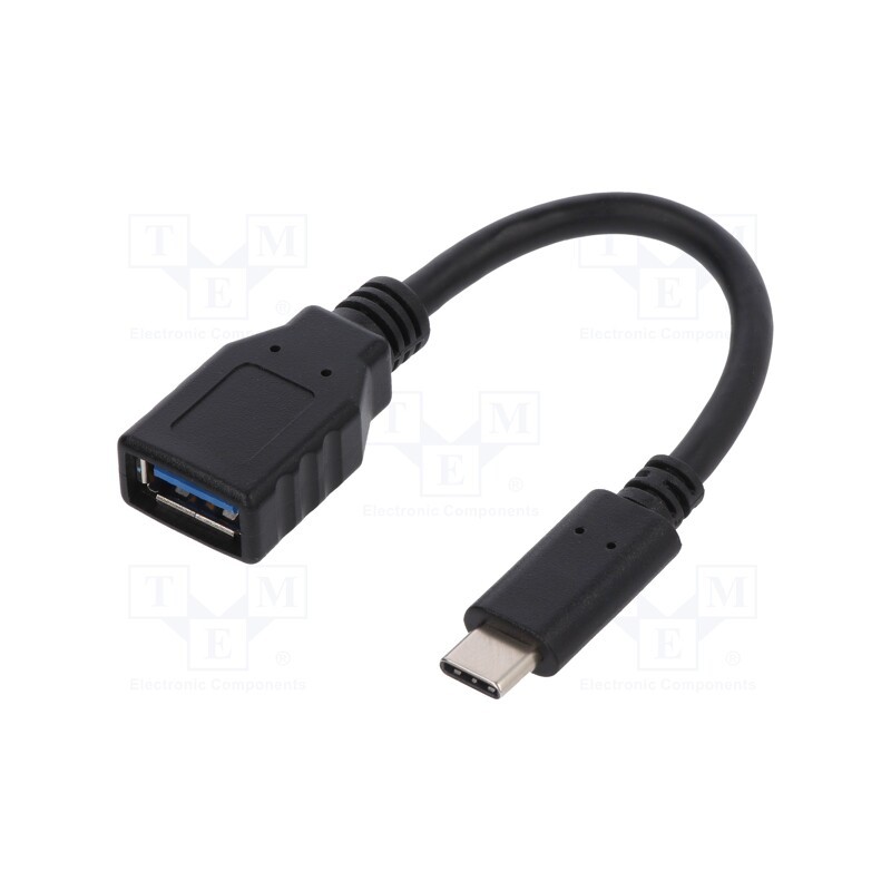 1 pcs x LOGILINK - CU0098 - Cable, OTG,USB 3.2, USB A socket,USB C plug, 150mm, black, 15W, 3A