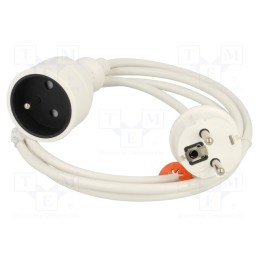1 pcs x KEL - W-97411 - Extension lead, 3x1mm2, Sockets: 1, PVC, white, 1.5m, 10A, STANDARD