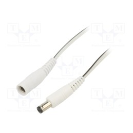 1 pcs x WEST POL - P25-C21-T050-150WH - Cable, 2x0.5mm2, DC 5,5/2,1 plug,DC 5,5/2,5 plug, straight, 1.5m