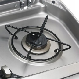 Two-burner stove with sink and HSS cover