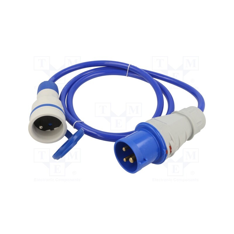 1 pcs x KEL - W-99942 - Extension lead, 3x2.5mm2, Sockets: 1, PUR, blue, 1.5m, 16A