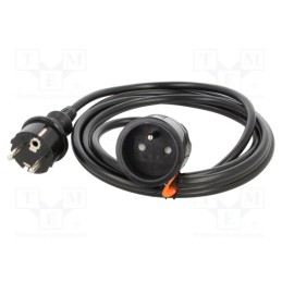 1 pcs x KEL - W-98434 - Extension lead, 3x1.5mm2, Sockets: 1, PVC, black, 3m, 16A, STANDARD