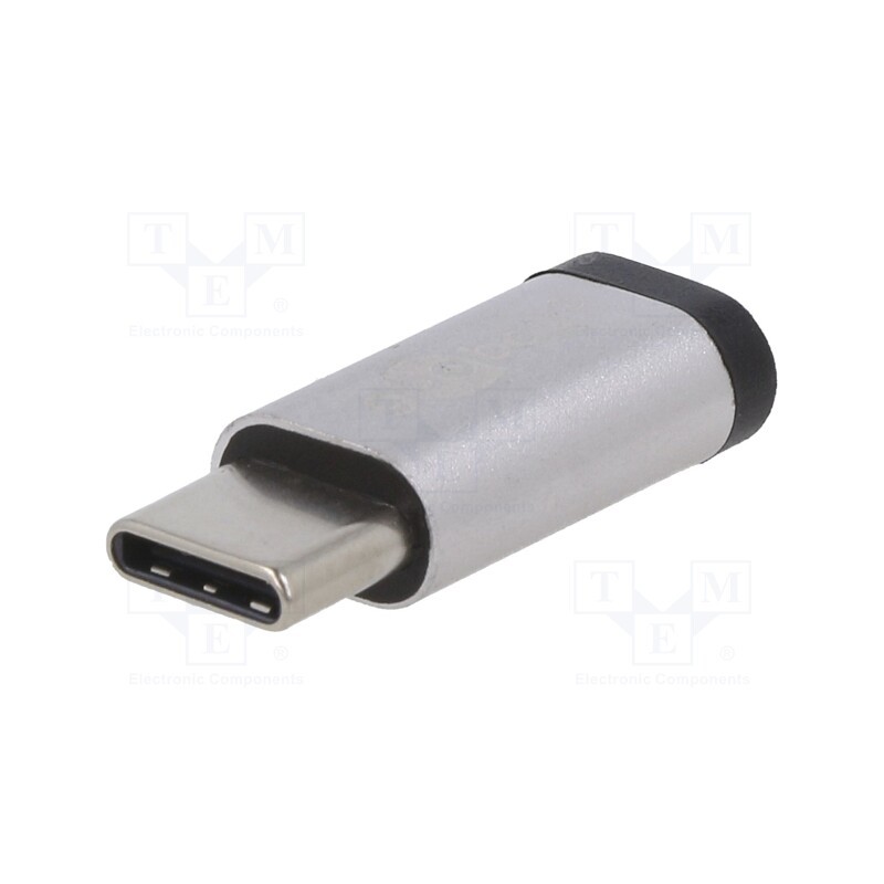 1 pcs x Goobay - 56636 - Adapter, OTG,USB 2.0, USB B micro socket,USB C plug, silver
