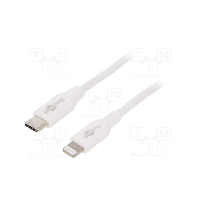 1 pcs x Goobay - 39444 - Cable, USB 2.0, Apple Lightning plug,USB C plug, 0.5m, white
