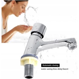 Self-closing dispensing tap with single handle, chrome-plated
