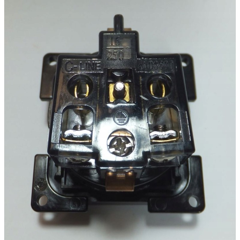 Schuko modular c line socket, black haba cover