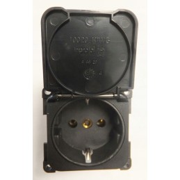 C-line socket, schuko modular, black cover, haba in the shaft