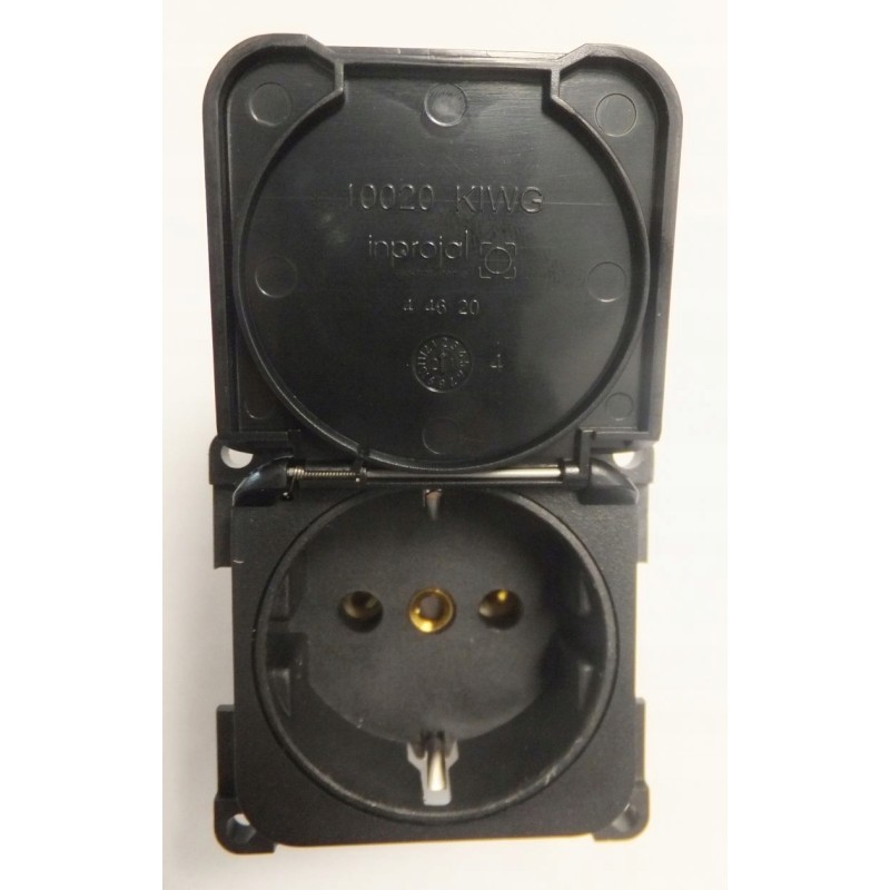 Schuko camper socket, black Haba cover