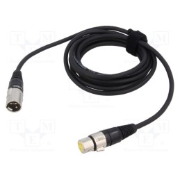 1 pcs x TASKER - TK333 - Cable, XLR male 3pin,XLR female 3pin, 3m, black, 0.25mm2, Cores: 2
