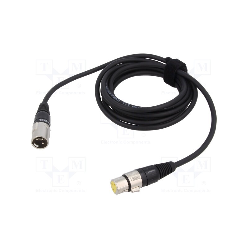 1 pcs x TASKER - TK333 - Cable, XLR male 3pin,XLR female 3pin, 3m, black, 0.25mm2, Cores: 2