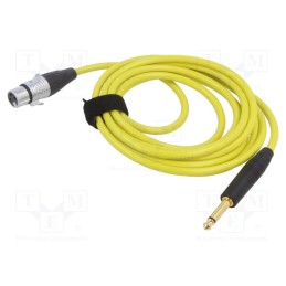1 pcs x TASKER - TK223PSF-G - Cable, Jack 6,3mm 2pin plug,XLR female 3pin, 3m, yellow, 0.25mm2