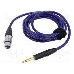 1 pcs x TASKER - TK223PSF-B - Cable, Jack 6,3mm 2pin plug,XLR female 3pin, 3m, blue, 0.25mm2