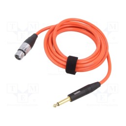 1 pcs x TASKER - TK223PSF-A - Cable, Jack 6,3mm 2pin plug,XLR female 3pin, 3m, orange, 0.25mm2