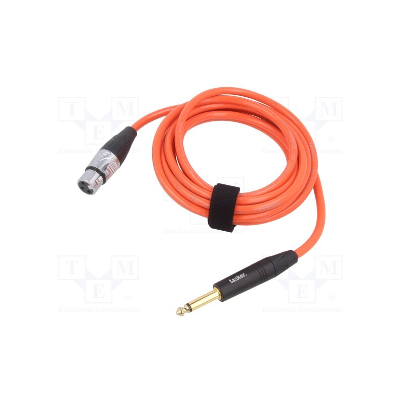 1 pcs x TASKER - TK223PSF-A - Cable, Jack 6,3mm 2pin plug,XLR female 3pin, 3m, orange, 0.25mm2