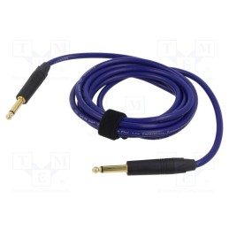 1 pcs x TASKER - TK123PSF-B - Cable, Jack 6,3mm 2pin plug,both sides, 3m, blue, 0.25mm2