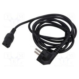 1 pcs x TASKER - 211 - Cable, 3x0.75mm2, CEE 7/7 (E/F) plug angled,IEC C13 female, PVC