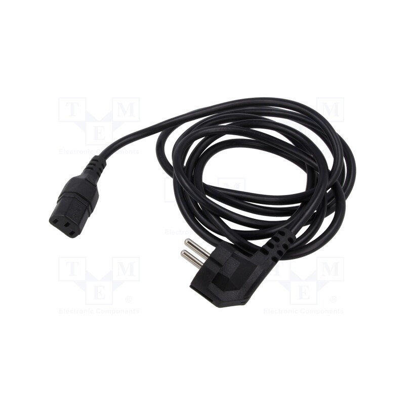 1 pcs x TASKER - 211 - Cable, 3x0.75mm2, CEE 7/7 (E/F) plug angled,IEC C13 female, PVC