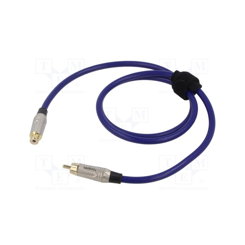 1 pcs x TASKER - TK511PSF-B - Cable, RCA socket,RCA plug, 1m, Plating: gold-plated, blue, 0.5mm2