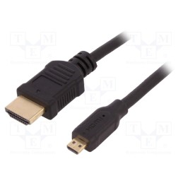 1 pcs x QOLTEC - 50509 - Cable, HDMI 1.4, HDMI plug,micro HDMI plug, PVC, 1m, black, black