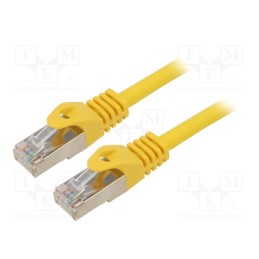 1 pcs x GEMBIRD - PP6A-LSZHCU-Y-15M - Patch cord, S/FTP, 6a, solid, Cu, LSZH, yellow, 15m, 27AWG