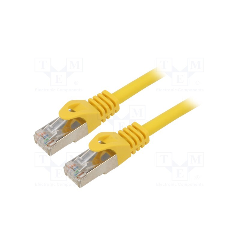 1 pcs x GEMBIRD - PP6A-LSZHCU-Y-15M - Patch cord, S/FTP, 6a, solid, Cu, LSZH, yellow, 15m, 27AWG