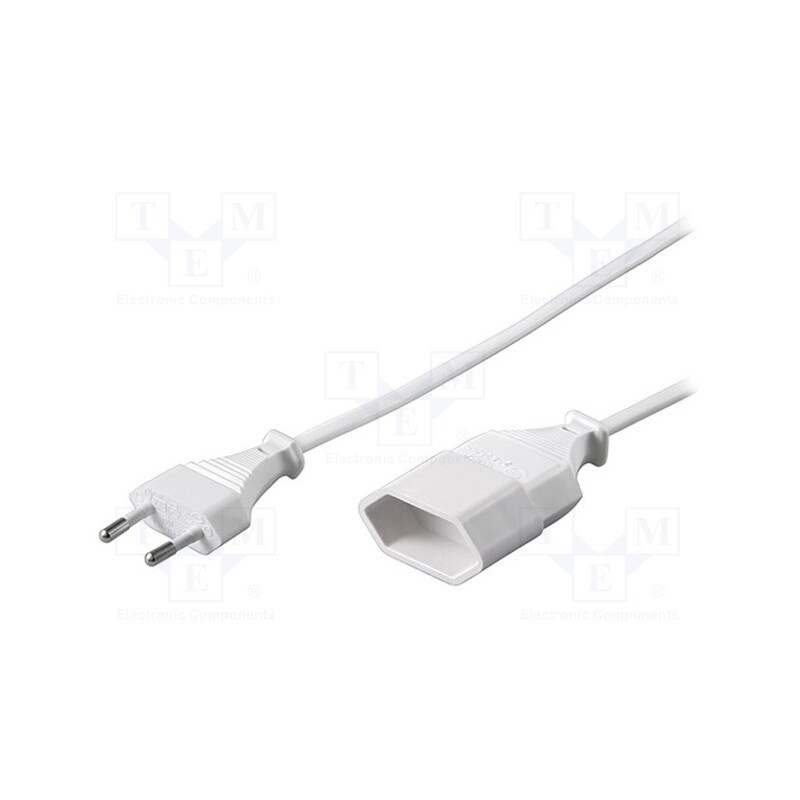 1 pcs x Goobay - 51356 - Extension lead, 2x0.75mm2, Sockets: 1, white, 2m, 2.5A
