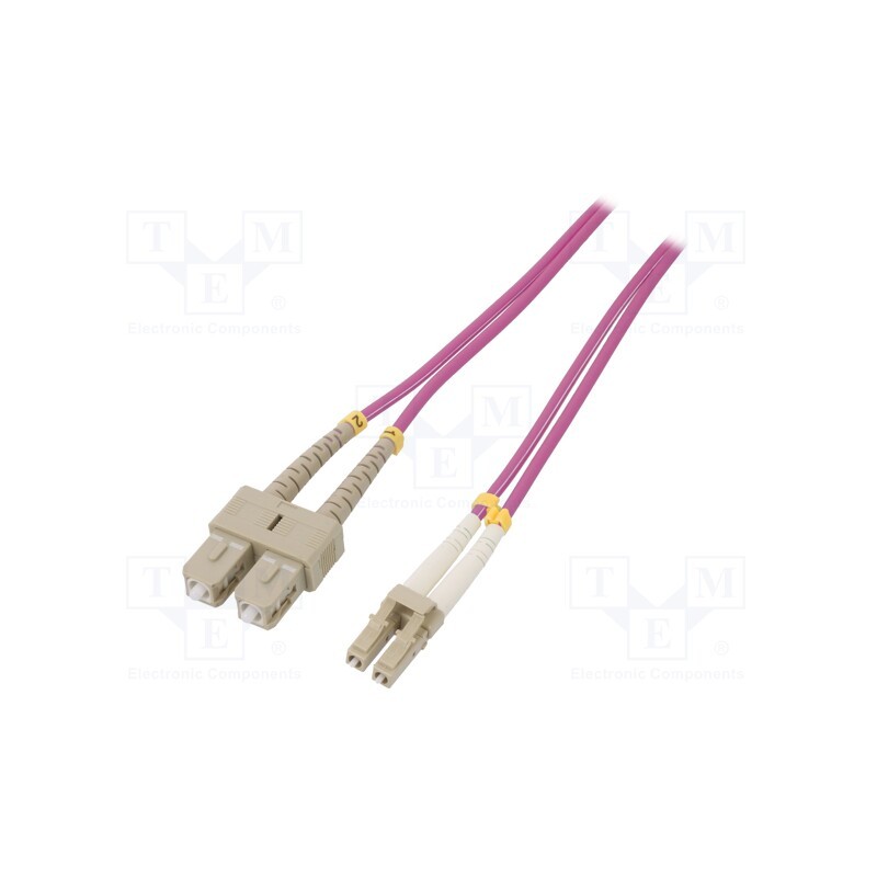 1 pcs x QOLTEC - 54348 - Fiber patch cord, OM4, LC/UPC,SC/UPC, 1m, Optical fiber: 50/125um