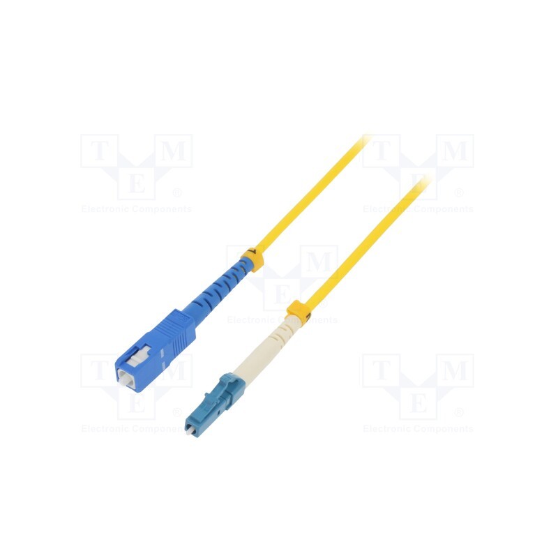 1 pcs x QOLTEC - 54339 - Fiber patch cord, LC/UPC,SC/UPC, 2m, Optical fiber: 9/125um, LSZH