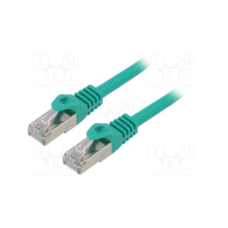 1 pcs x GEMBIRD - PP6A-LSZHCU-G-15M - Patch cord, S/FTP, 6a, solid, Cu, LSZH, green, 15m, 27AWG, Cablexpert