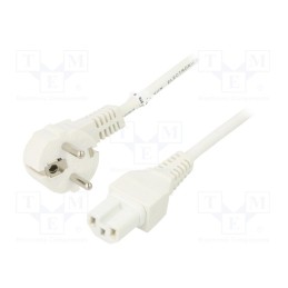 1 pcs x Goobay - 30370 - Cable, CEE 7/7 (E/F) plug angled,IEC C15 female, PVC, 2m, white