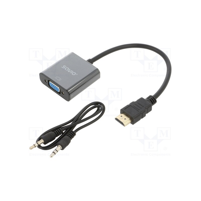 1 pcs x SAVIO - SAVKABELCL-23/B WOREK - Converter, D-Sub 15pin HD socket,HDMI plug,Jack 3.5mm socket
