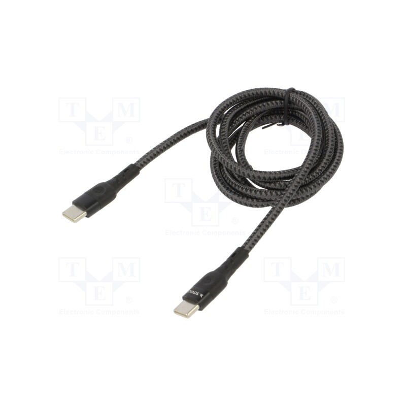 1 pcs x SAVIO - SAVKABELCL-150 - Cable, Power Delivery (PD),USB 2.0, USB C plug,both sides, 1m
