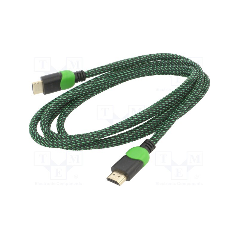 1 pcs x SAVIO - SAVGCL-03 - Cable, HDMI 2.0, HDMI plug,both sides, textile, Len: 1.8m, 30AWG
