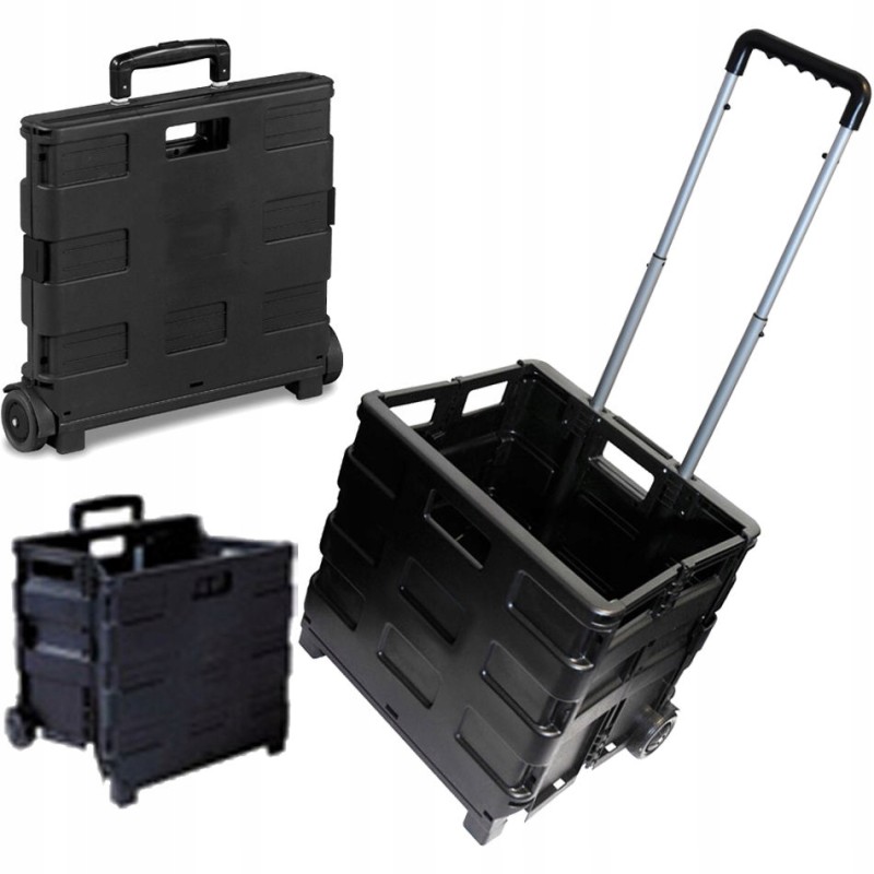 Folding box trolley on wheels, load capacity 25 kg