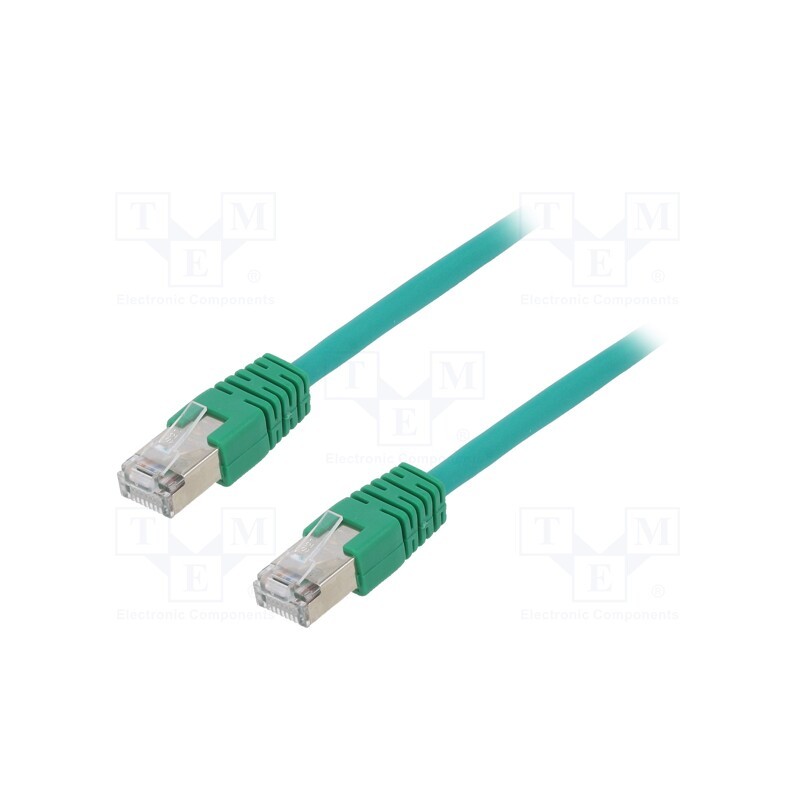 1 pcs x GEMBIRD - PP22-2M/G - Patch cord, F/UTP, 5e, stranded, CCA, PVC, green, 2m, 26AWG, shielded