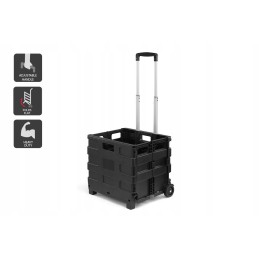 Folding box trolley on wheels, load capacity 25 kg