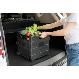 Folding box trolley on wheels, load capacity 25 kg