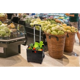 Folding box trolley on wheels, load capacity 25 kg