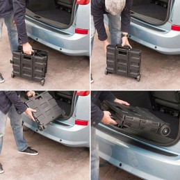 Folding box trolley on wheels, load capacity 25 kg