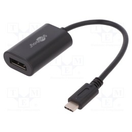 1 pcs x Goobay - 38530 - Adapter, USB 3.0, DisplayPort socket,USB C plug, 0.2m, black