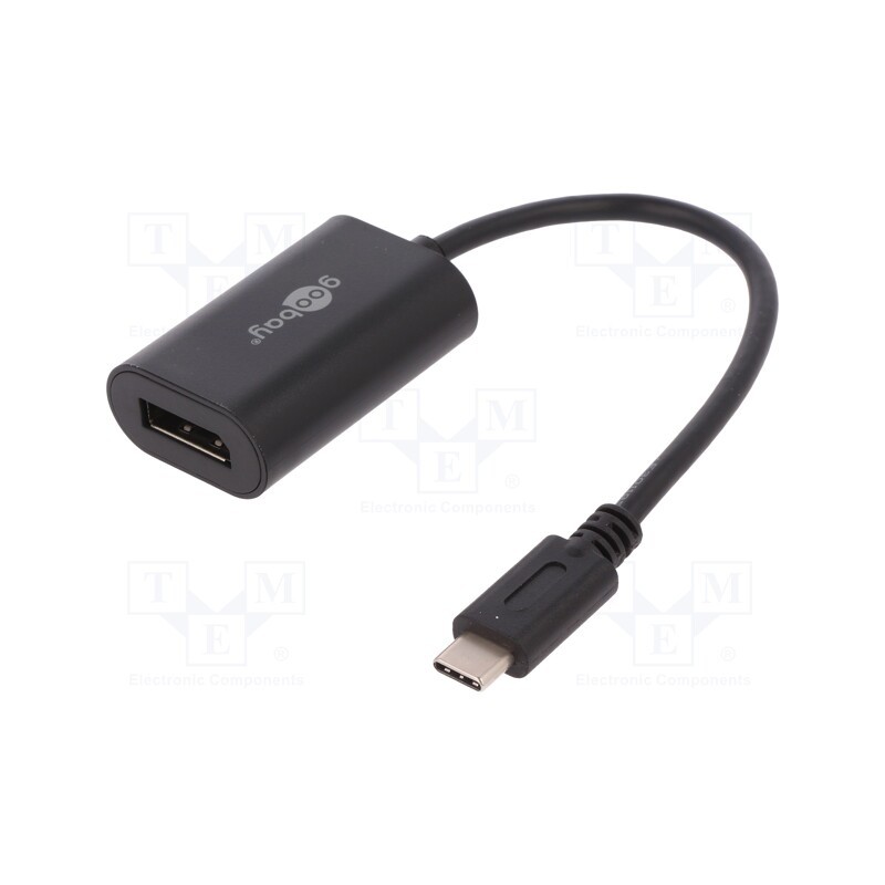 1 pcs x Goobay - 38530 - Adapter, USB 3.0, DisplayPort socket,USB C plug, 0.2m, black